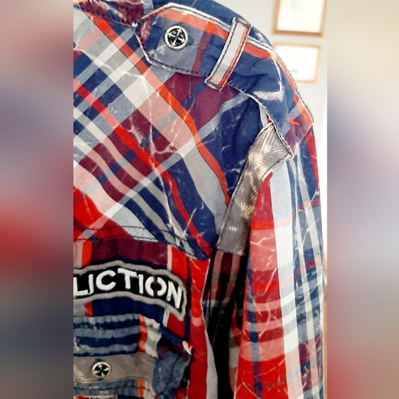 Affliction Black Premium LIMITED EDITION Flannel Long Sleeve Button Down. - Picture 6 of 15